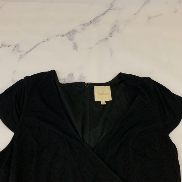 Modcloth black and gray striped cap sleeve sheath dress with pockets - Picture 2 of 12